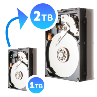 Powiększenie dysku w zestawie monitoringu z 1TB do 2TB Powiększenie dysku w zestawie monitoringu z 1TB do 2TB