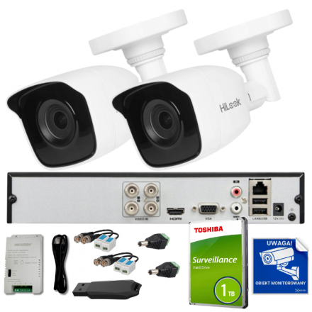 Zestaw monitoringu HiLook by Hikvision 5MPx 2x kamera analogowa HiLook TVICAM-B5M