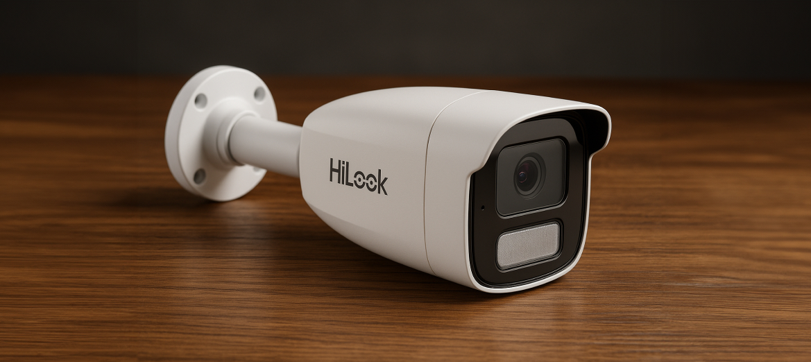 Kamera HiLook IPCAM-B2-50DL na drewnianym stole