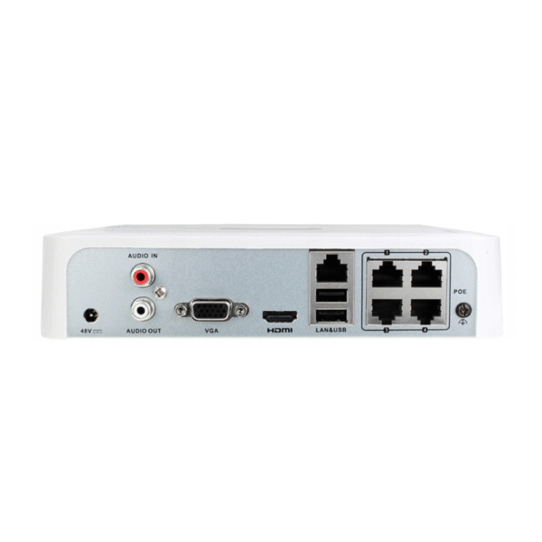 Rejestrator HiLook NVR-4CH-H/4P z tyłu