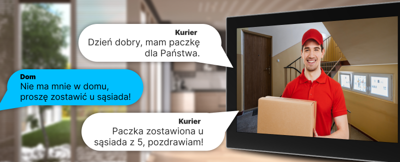 Wideodomofon IP - rozmowa wideo z kurierem