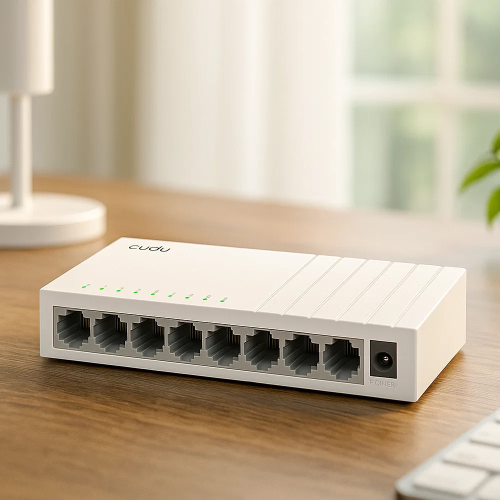 Switch Cudy FS108D leżący na biurku