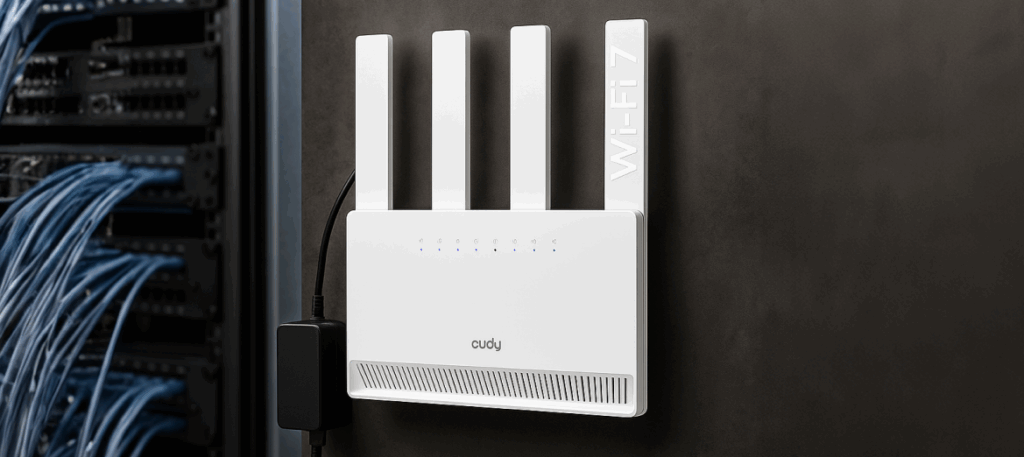 Router Cudy WR3600E na ścianie