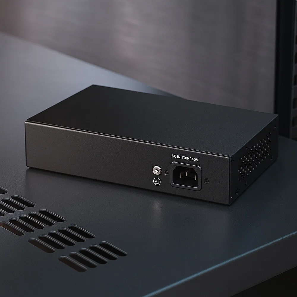 Switch Cudy GS1016 na metalowej półce