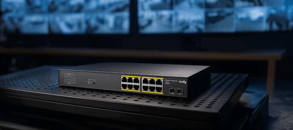Switch Cudy GS1020PS2 położony w centrum monitoringu