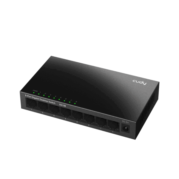 Switch Cudy GS108 skierowany w lewo