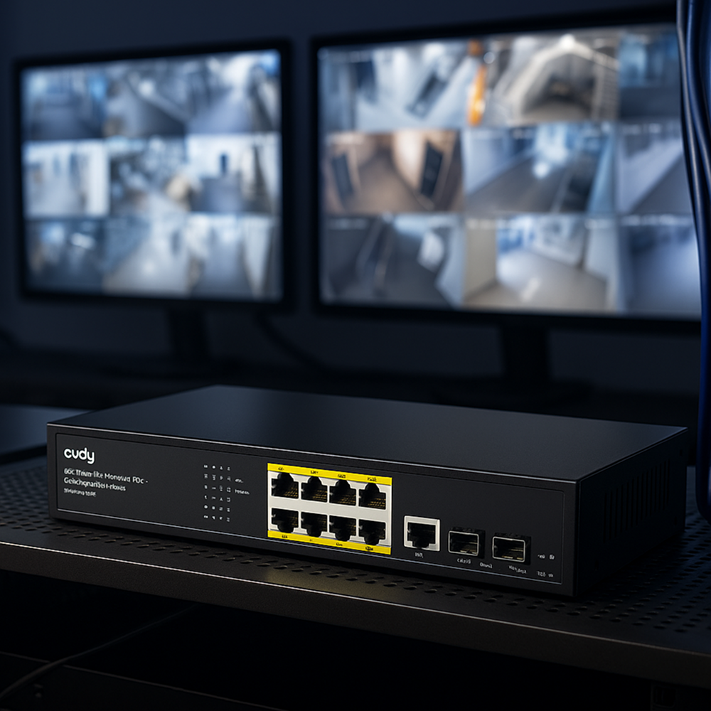 Switch Cudy GS2008PS2 używany w centrum monitoringu