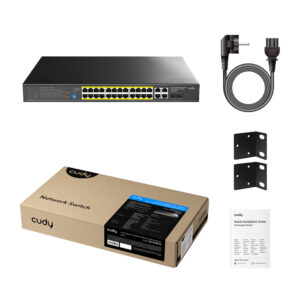 Switch PoE Cudy GS2028PS4-300W zestaw