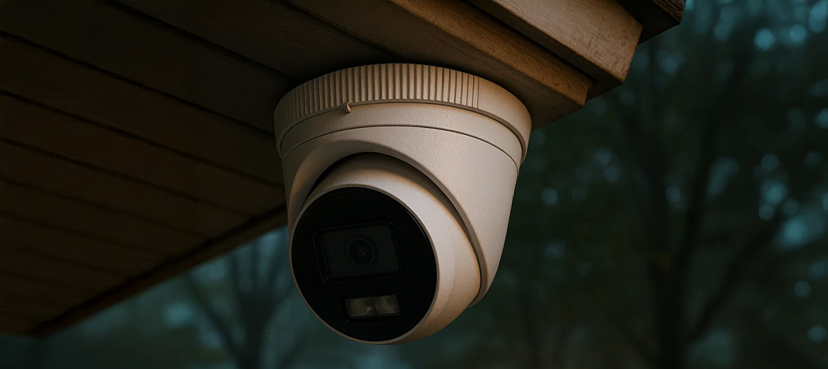 Kamera HiLook IPCAM-T8-30DL na elewacji domu