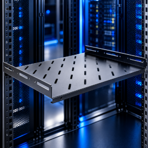 Półka do szafy RACK 19" RL-P600S Racktel skosem na tle