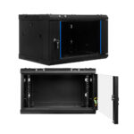 Szafa rack 6U 600x450 wisząca RL-4506WR front i bok