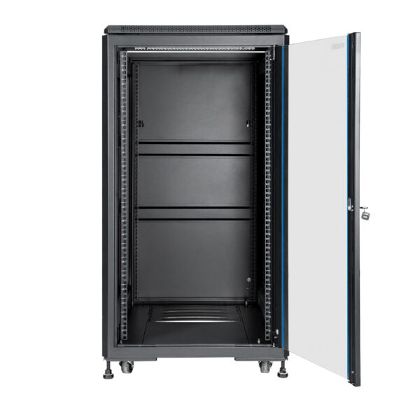 Szafa RACK 22U 600x600 stojąca RL-6622SR otwarta