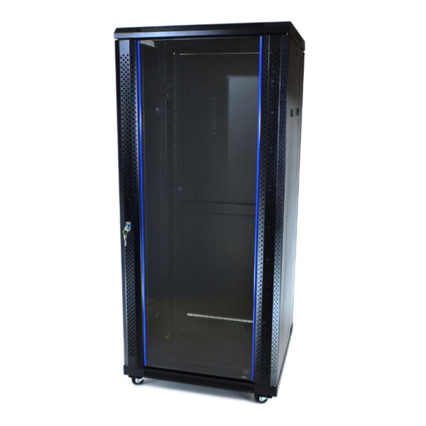 Szafa RACK 27U 600x600 stojąca RL-6627SR na białym tle