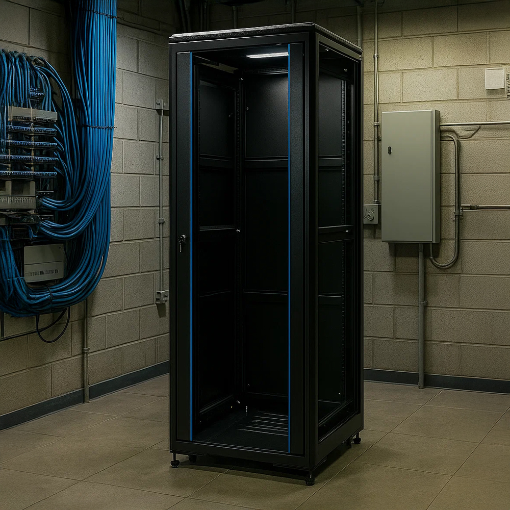 Szafa RACK 41U 600×600 eco stojąca RL-6641SRE umieszczona w magazynie Szafa RACK 41U 600x600 eco stojąca RL-6641SRE w magazynie