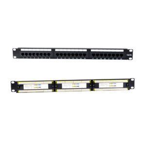 Patchpanel 24-portowy kat. 5e RL-PP2435E przód i tył
