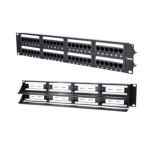 Patchpanel 48-portowy kat. 5e RL-PP4885E przód i tył