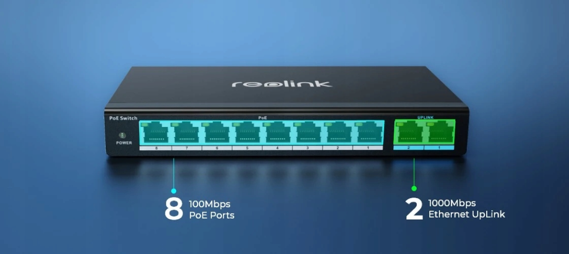 Switch PoE Reolink RLA-PS1 z portami PoE i UpLink