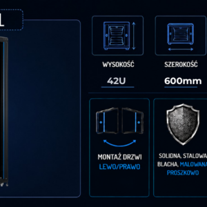 Szafa Rack 42U 600x1000 Racktel pojedyncza RL-6042SR baner