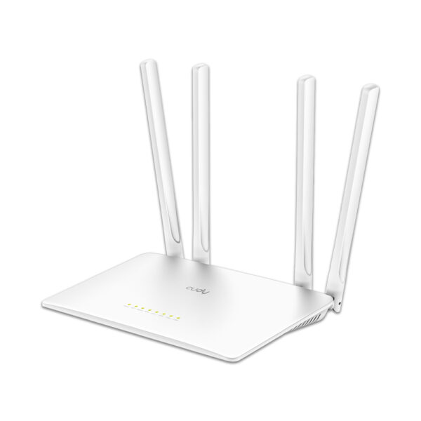 Router Wi-Fi Cudy WR1200 skierowany w lewą stronę