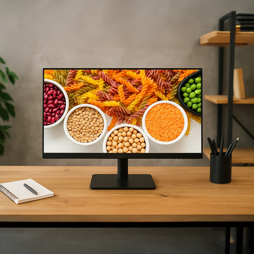 Monitor 23.8" Hikvision DS-D5024F2-1P2 FHD IPS 100 Hz w pokoju na biurku
