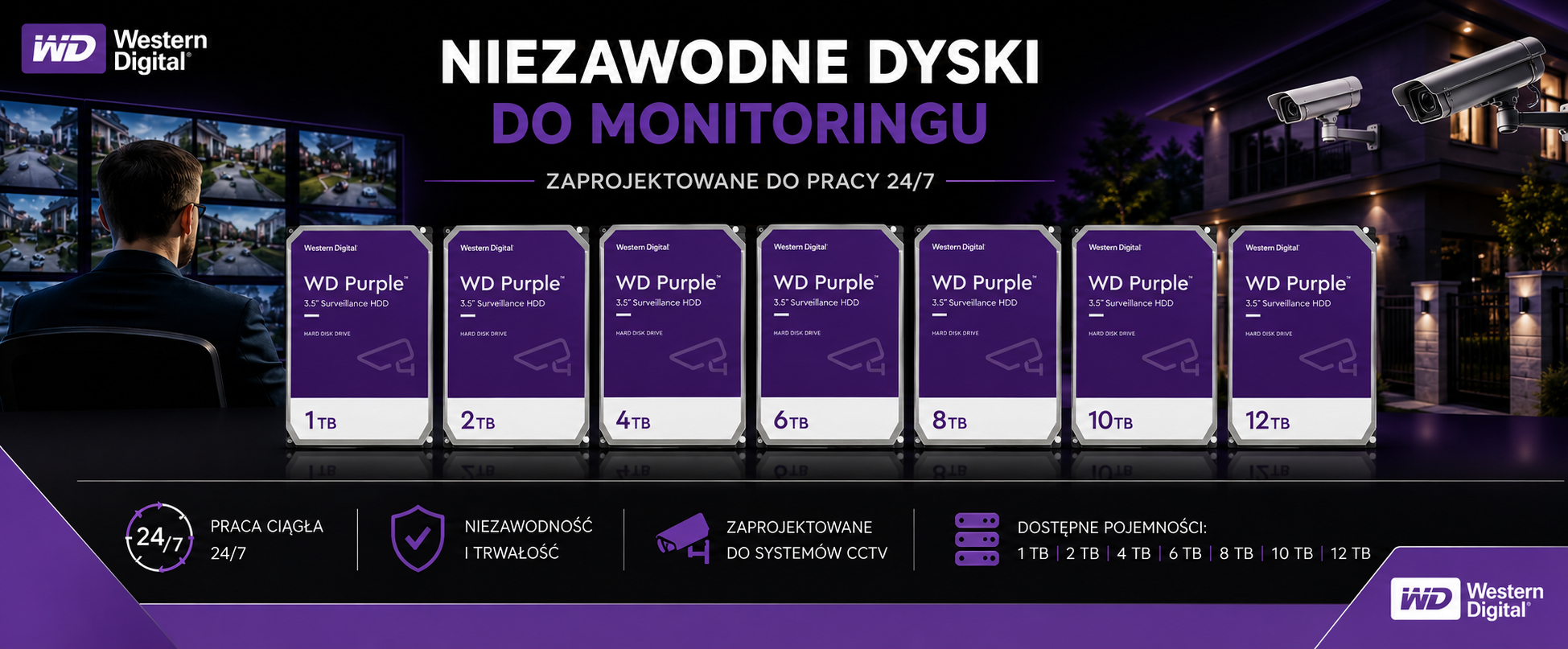 Dysk-do-monitoringu-4TB- WD Purple-WD40PURZ-baner Dysk do monitoringu 4TB WD Purple WD40PURZ