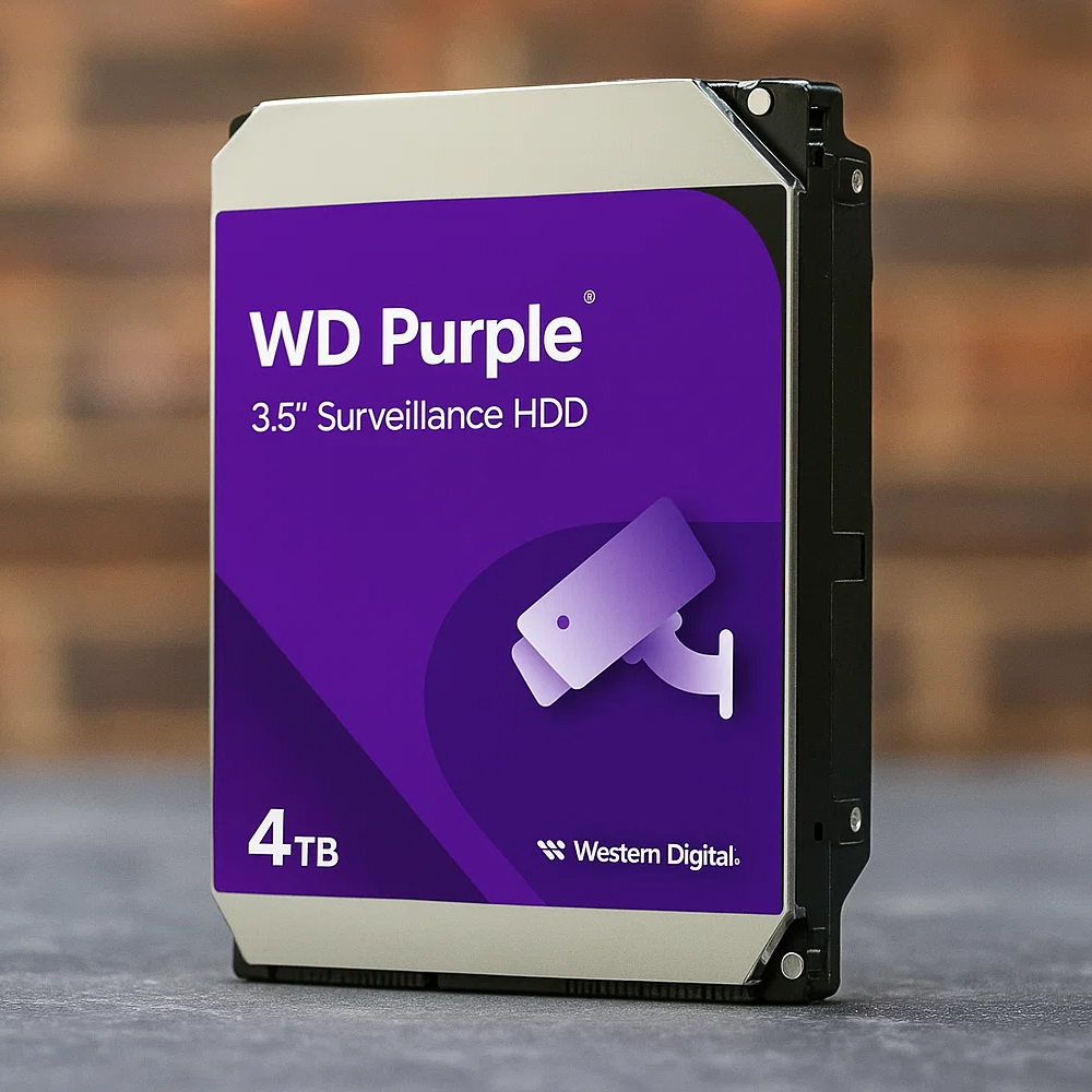 Dysk twardy WD Purple 4TB szare tło Dysk twardy WD Purple 4TB na szarym tle