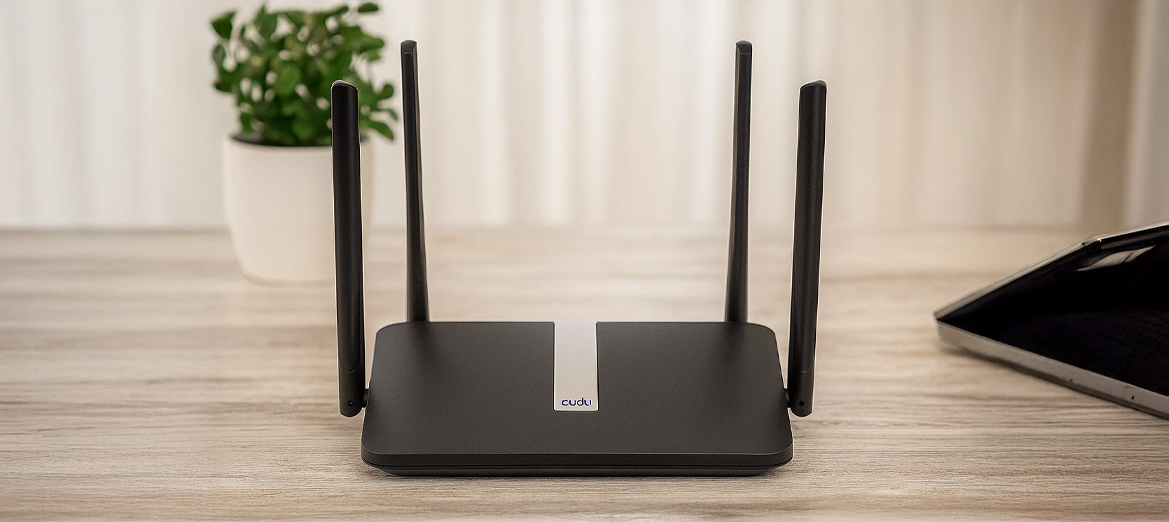 Router Cudy LT500 przy laptopie