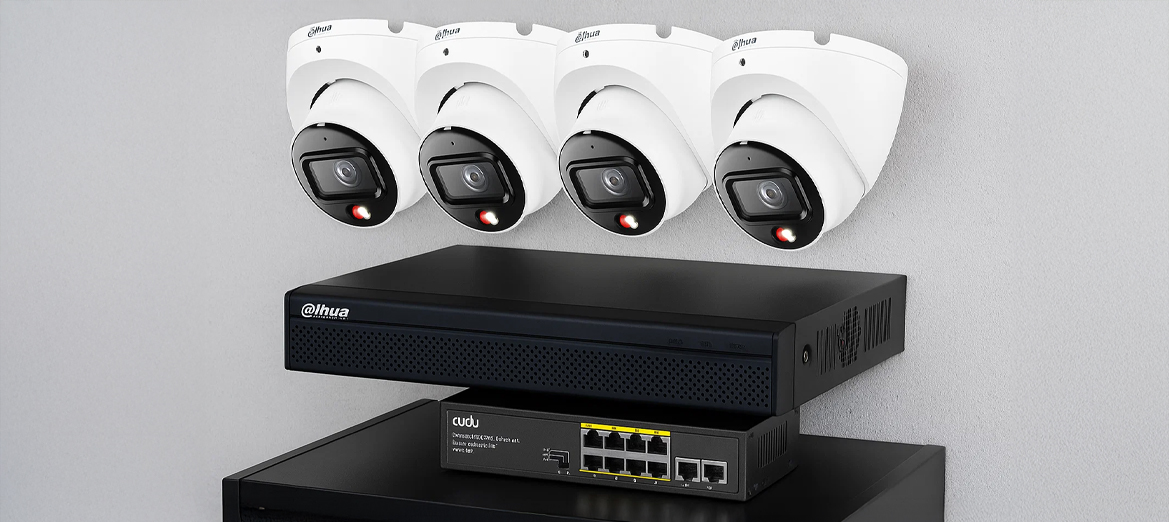 Zestaw monitoringu IP PoE Dahua 4 kamery i rejestrator