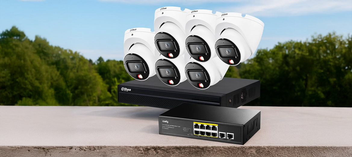 Zestaw monitoringu IP PoE Dahua 6 kamer z rejestratorem