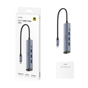 Hub USB-C Cudy UH605 w pudełku