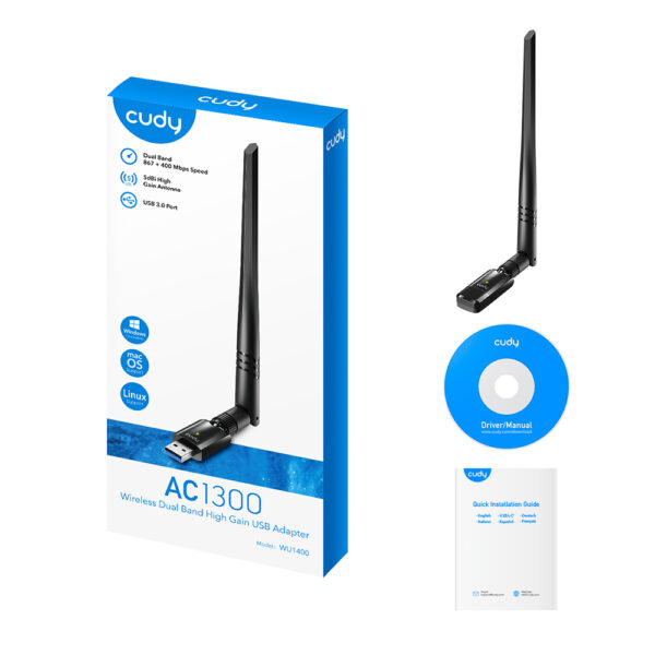 Adapter USB Wi-Fi Cudy WU1400 pudełko