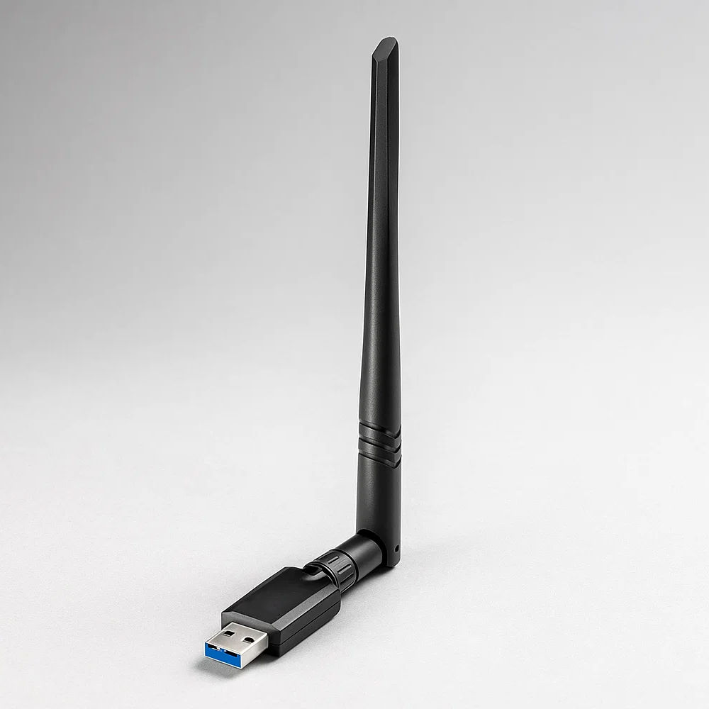 Adapter USB Wi-Fi Cudy WU1400 szare tło Adapter USB Wi-Fi Cudy WU1400 na szarym tle