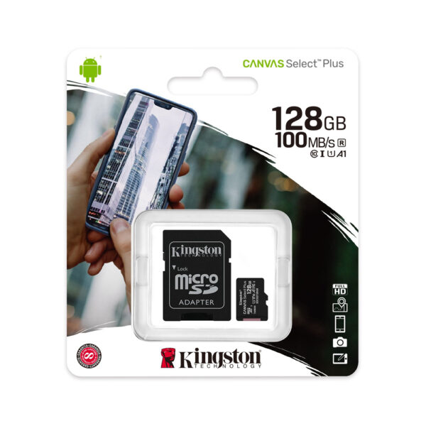 Karta pamięci 128GB Kingston w opakowaniu