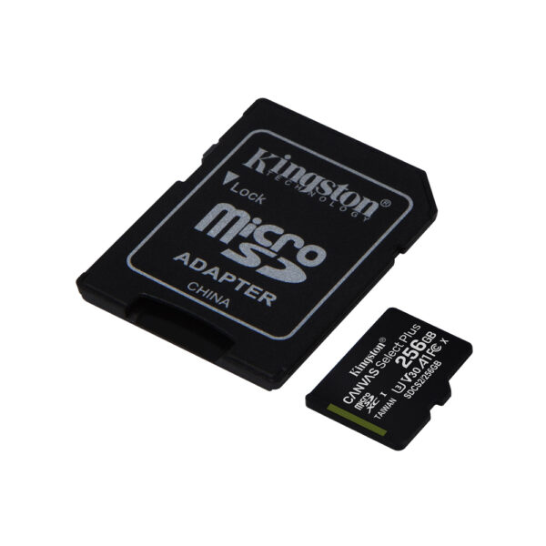 Karta pamięci 256GB Kingston na białym tle