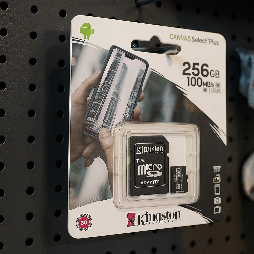 Karta pamięci 256GB Kingston w pudełku Karta pamięci 256GB Kingston w opakowaniu