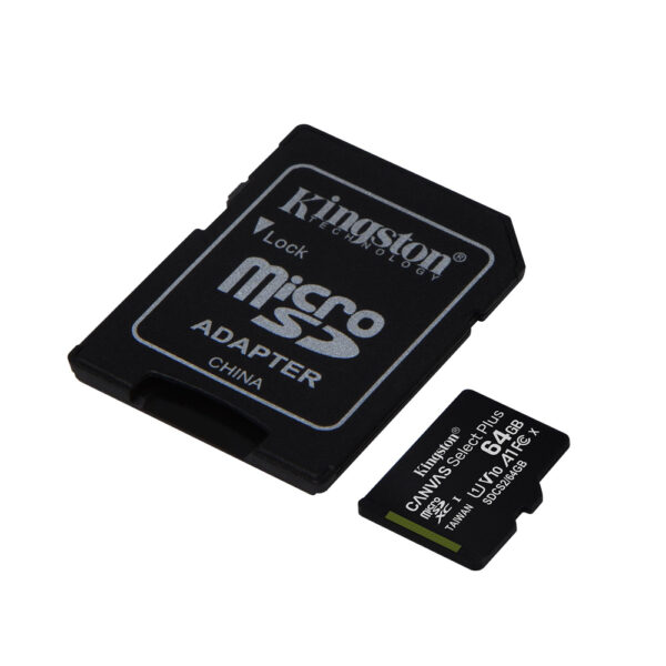 Karta pamięci 64GB Kingston na białym tle
