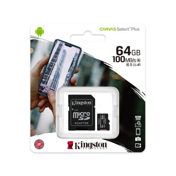 Karta pamięci 64GB Kingston w opakowaniu
