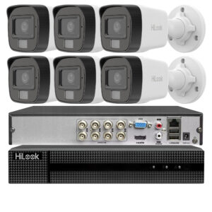 Zestaw monitoringu analogowy HiLook 6 kamer 8MPx