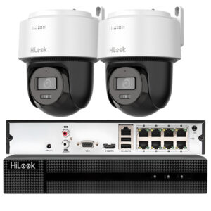 Zestaw monitoringu IP PoE HiLook 2x kamera obrotowa 4MPx