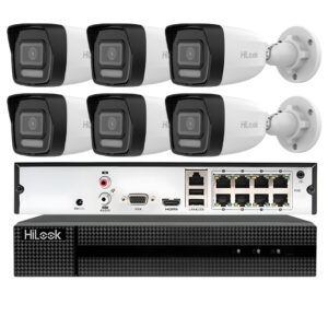 Zestaw monitoringu IP PoE HiLook 6 kamer 6MPx IPCAM-B6-30DL
