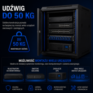 Szafa rack 19 cali z udźwigiem do 50kg RL-4506WRE