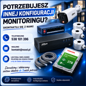 Zestaw monitoringu Dahua inna konfiguracja w zestawie 4x IPC-HFW1639TC-A-IL-0280