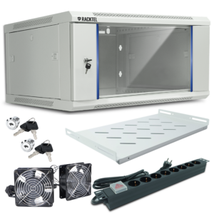 Zestaw Szafa RACK 4U 600x450 wisząca, szara + akcesoria RL-4504WRE-G Racktel