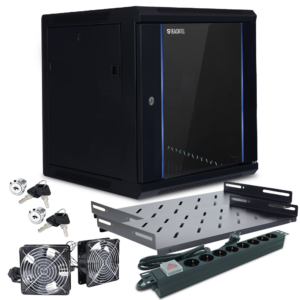 Zestaw Szafa RACK 9U 600x450 wisząca + akcesoria RL-4509WRE Racktel