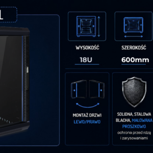 Szafa Rack 18U 19 cali szafa rac wisząca RL-4518WRE-baner