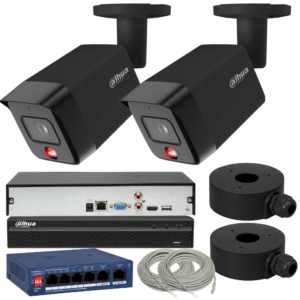 Zestaw monitoringu Dahua na 2 kamery 6MPx czarne IPC-HFW1639TC-A-IL-0280B-S6-BLACK