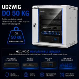 Szafa rack 6U Racktel udźwig do 50kg
