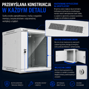 Szafka do monitoringu szara Racktel RL4504WRE-G