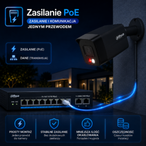 Zestaw do monitoringu Dahua IP PoE 3 kamery IPC-HFW1639TC-A-IL-0280B-S6-BLACK zasilanie PoE