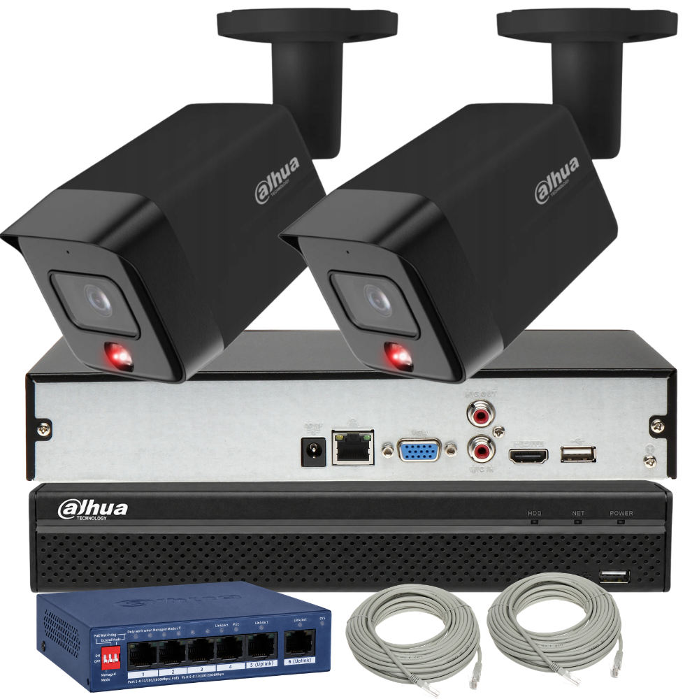 Zestaw-monitoringu-Dahua-2-kamery-czarne- IPC-HFW1839TC-A-IL-0280B-S6-BLACK Monitoring Dahua 8MPx 2 kamery czarne IPC-HFW1839TC-A-IL-0280B-S6-BLACK